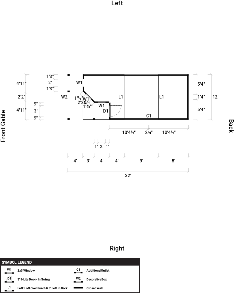 Deluxe Lofted Barn Cabin 12x32 - Image 2