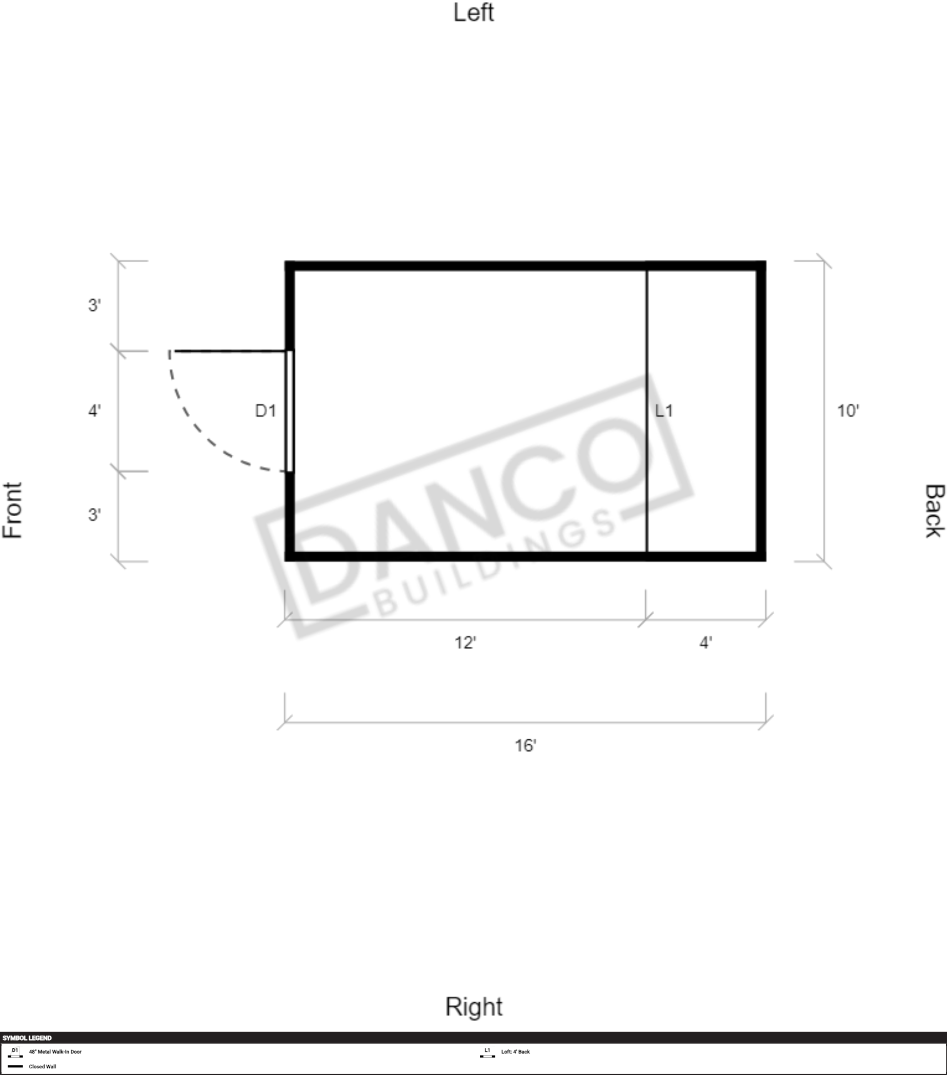 Extra Economy Lofted Barn 10x16 - Image 2