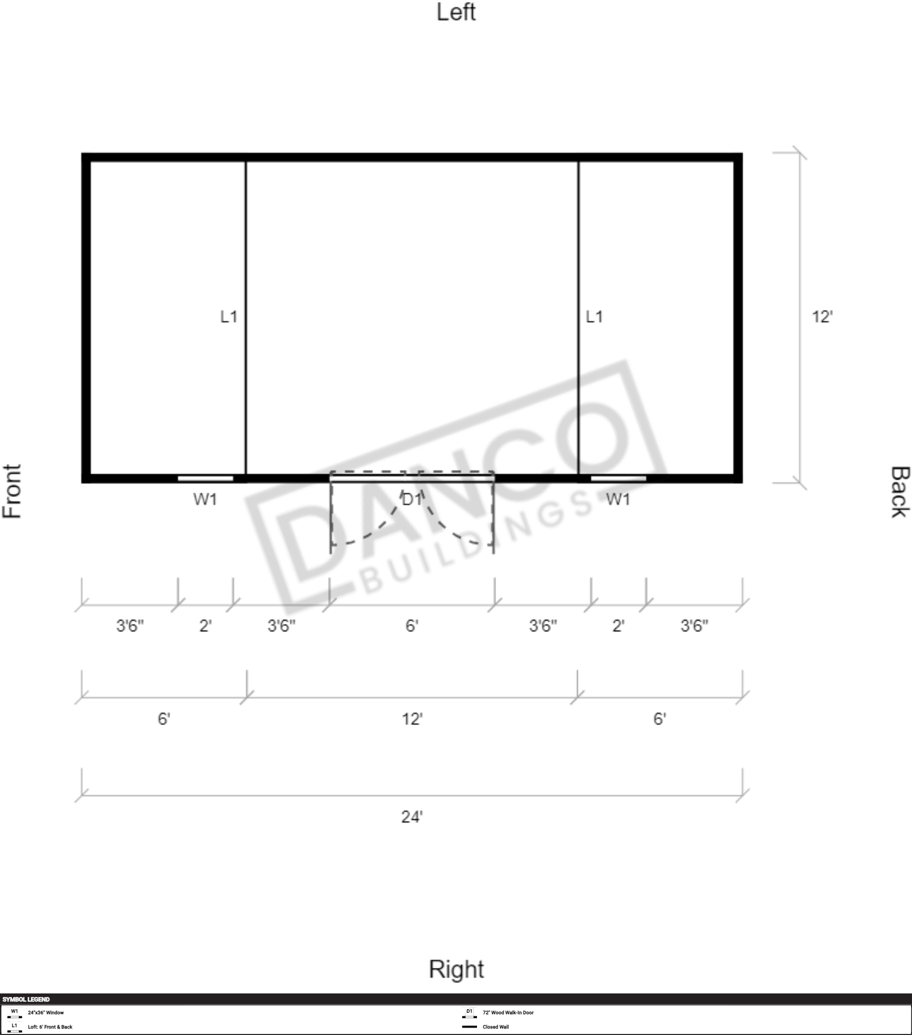 Side Lofted Barn 12x24/231612 - Image 2