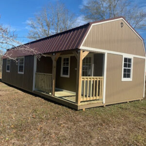 Corner Porch Lofted Barn Cabin 14x36