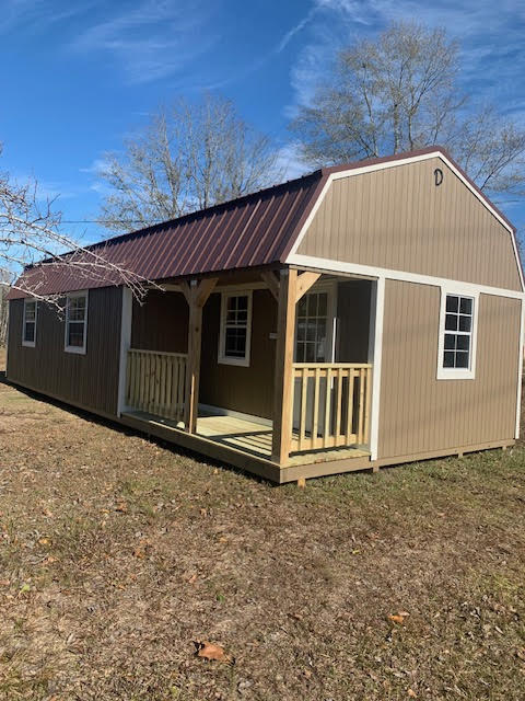 Corner Porch Lofted Barn Cabin 14x36