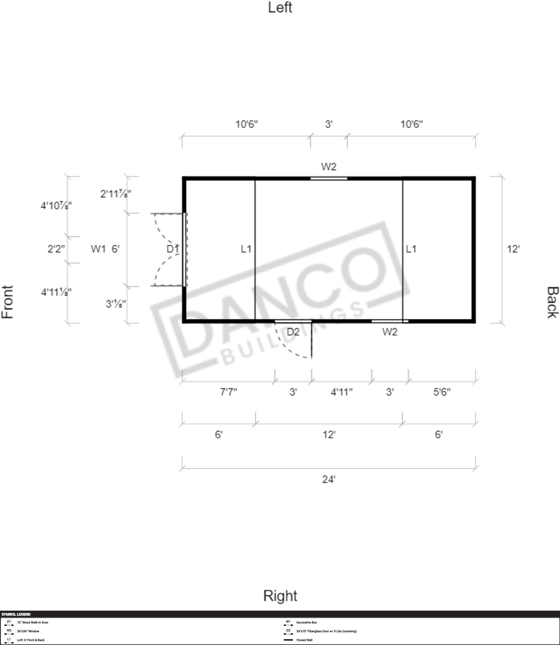 Side Lofted Barn 12x24 - Image 2