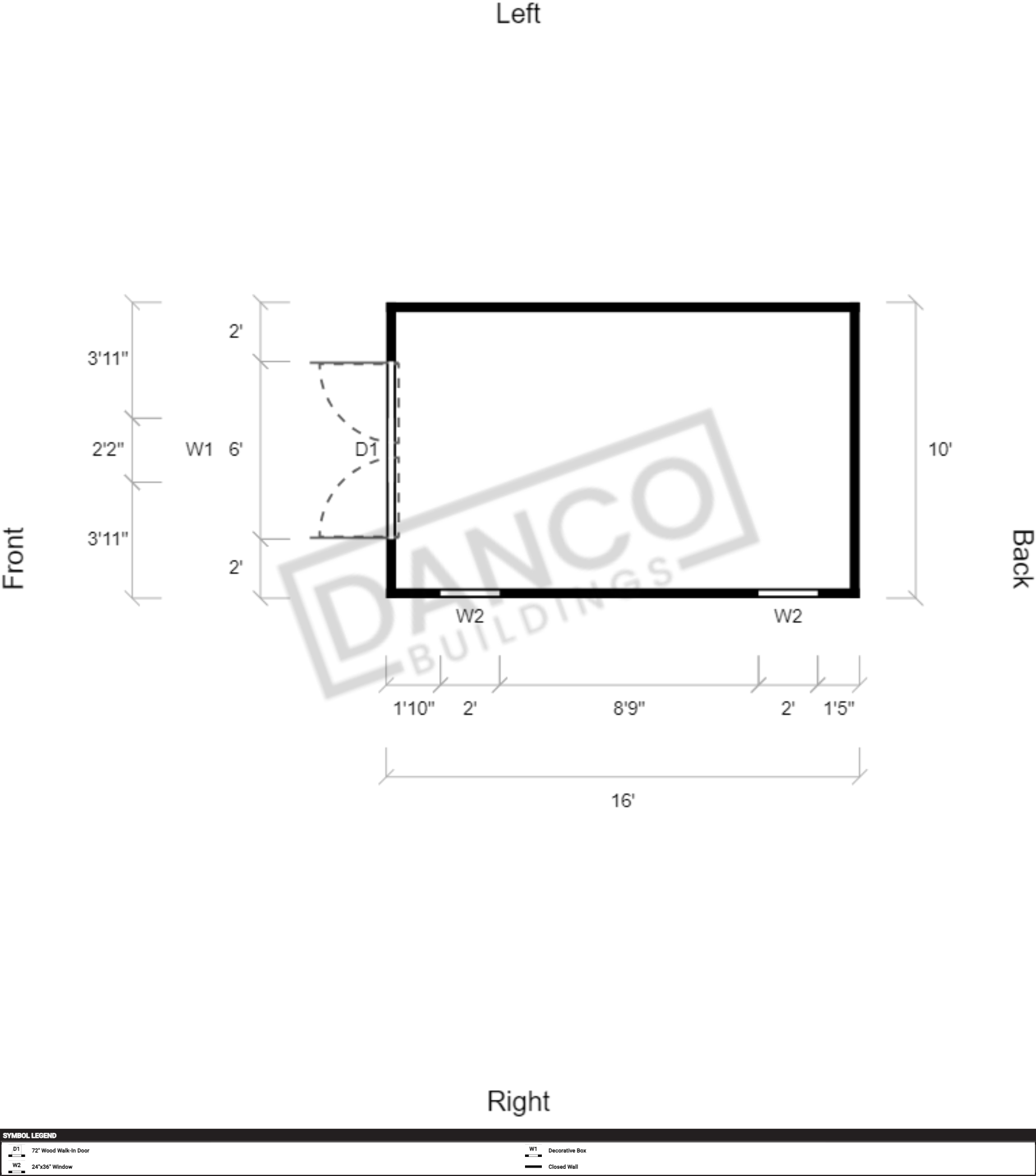 Economy Wood Lofted Barn 10x16/240205 - Image 2