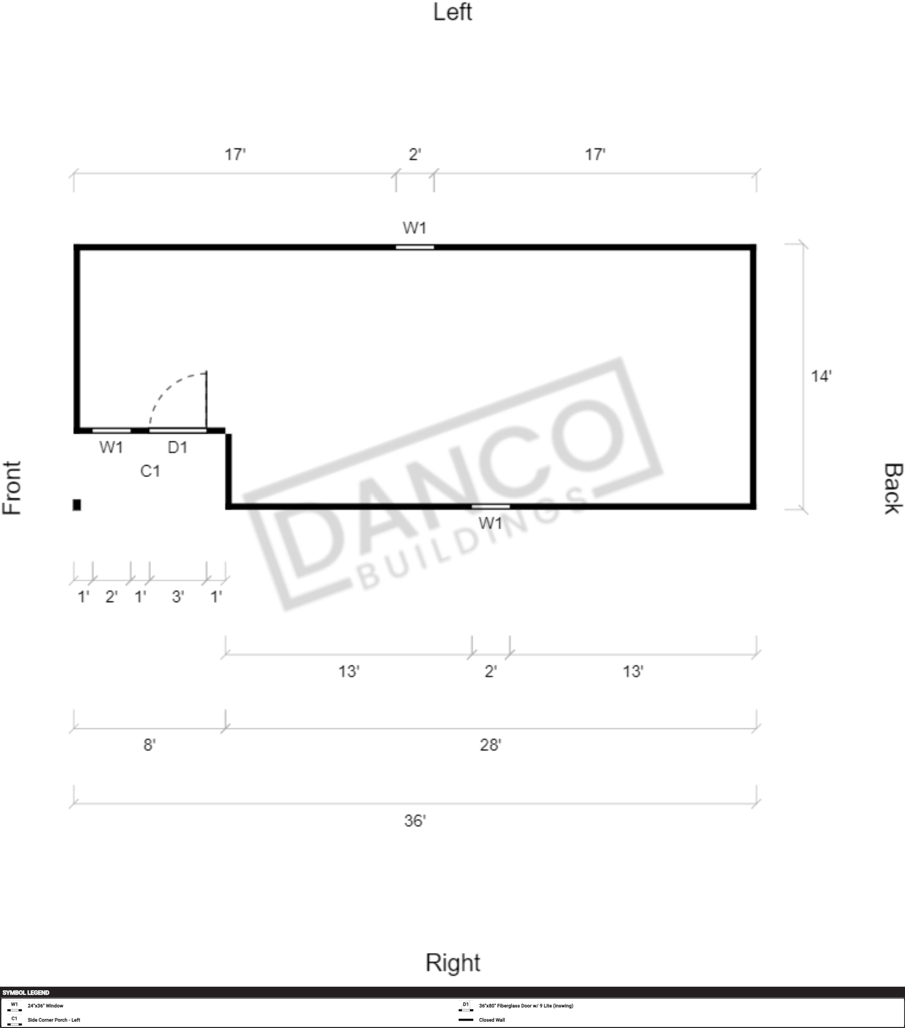 Corner Porch Cabin 14x36/240592 - Image 2