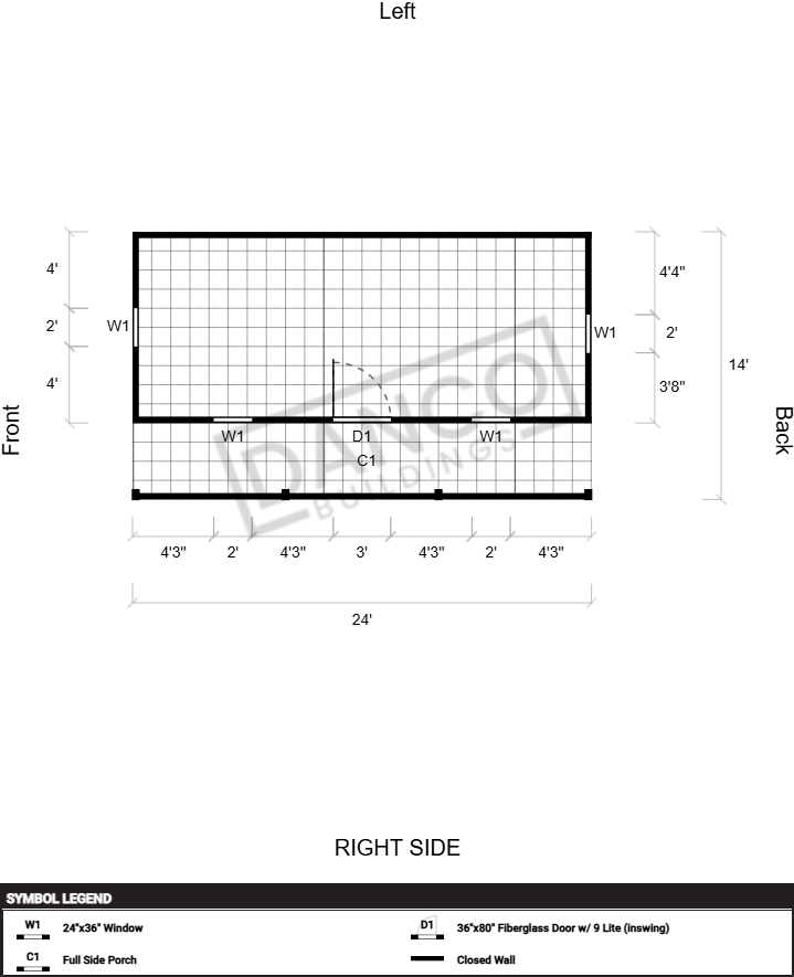 Side Porch Cabin 14x24 - Image 2
